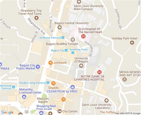 University of Baguio location and maps .
